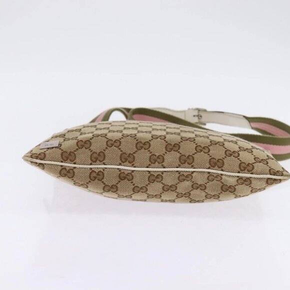 GUCCI GG Canvas Shoulder Bag Beige Silver - Picture 5 of 15